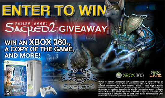 Xbox 360 and Sacred 2: The Fallen giveaway! burst
