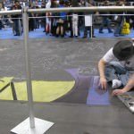 NYCC 09: Scenes from the Convention Floor: Chalk Watchmen Mural in Progress