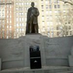 Admiral David Glasgow Farragut Statue dons The Cape. Madison Square Park, New York