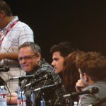 SDCC 2011: Twilight Breaking Dawn, part 1 panel: Moderator Eric Moro, Director Bill Condon, Taylor Lautner, Kristen Stewart and Robert Pattinson