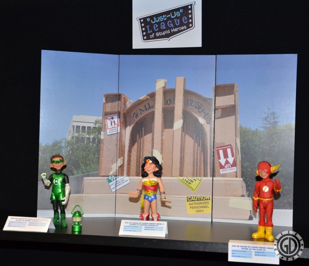 NYC 2012 Toy Fair: Just-Us League of Stupid Heroes, Series 2: Alfred as Green Lantern, Wonder Woman, and The Flash