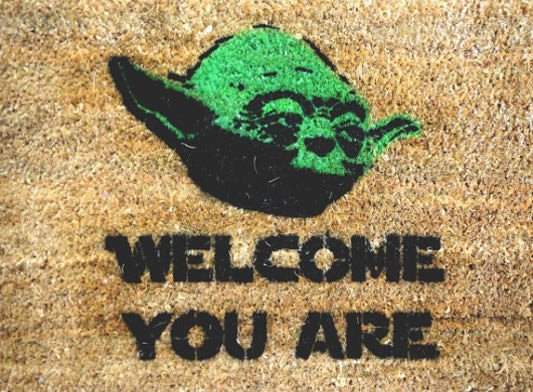 Welcome You Are With This Yoda Doormat