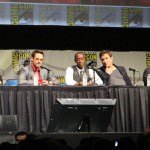 SDCC 2012: Marvels Iron Man 3 panel: Marvel Studios President of Production Kevin Feige, Robert Downey, Jr., Don Cheadle, director Shane Black, Jon Favreau