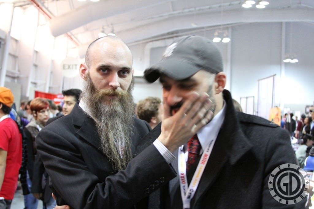 NYCC 2012: Menton J. Matthews III (menton3) and Kasra Ghanbari. Menton continues to ensorcel Kasra.