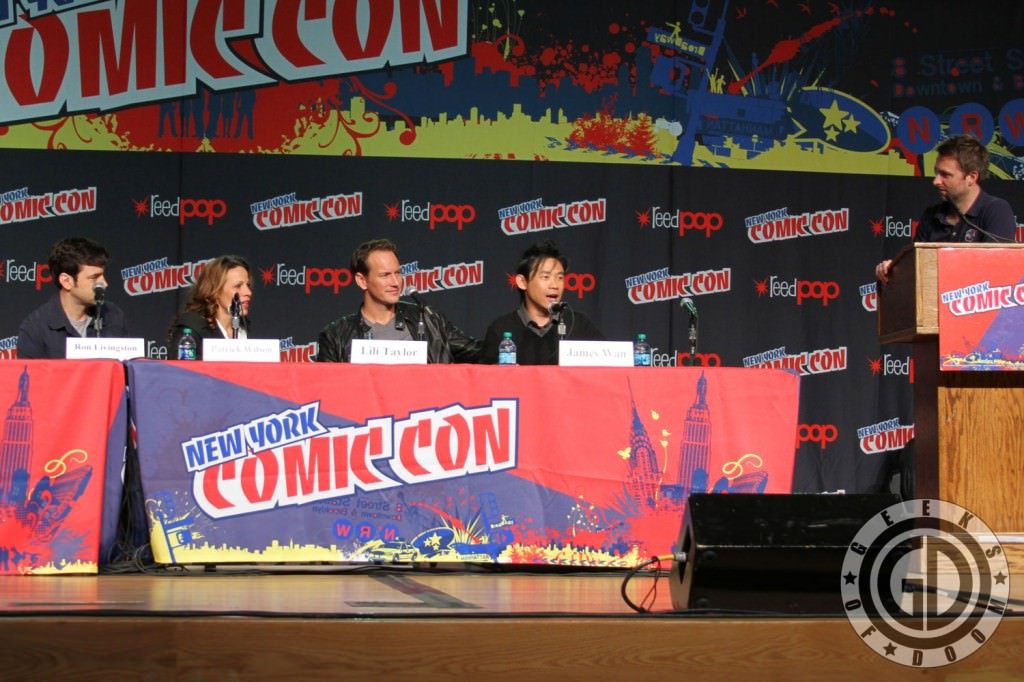 NYCC 2012: The Conjuring panel: Ron Livingston, Lili Taylor, Patrick Wilson, director James Wan and moderator Chris Hardwick