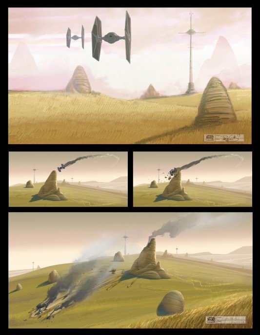 Star Wars Rebels concept art TIE Fighters