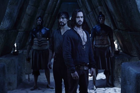 Da Vinciâ€™s Demons Season 2 Da Vinci Riario Incan Tunnel Tom Riley as Leonardo da Vinci, Blake Ritson as Riario