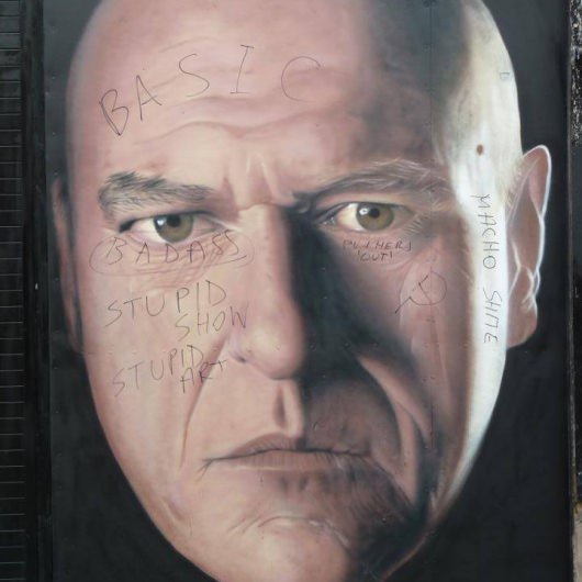 Hank Schrader Breaking Bad pusher graffiti crop