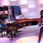 Metallica Grammy Rehearsals with Lang Lang January 23, 2014 Kirk Hammett and Lang Lang