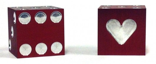 Precision Dice - Aluminum Heart Red