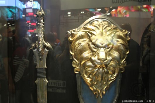 SDCC 2014 Legendary booth Warcraft Dragon Sword and Lion Shield movie props