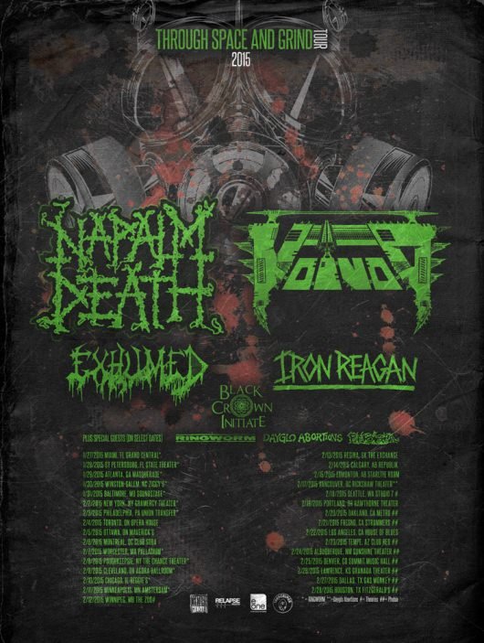 Voivod and Napalm Death North American Tour 2015 Through Space and Grind