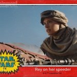 Star Wars: The Force Awakens Rey speeder trading card
