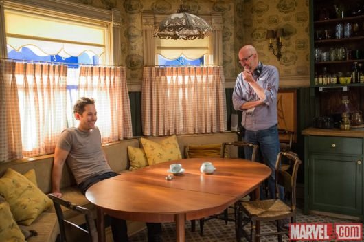 Ant-Man Paul Rudd and director Peyton Reed on set