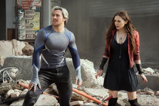 Marvel Avengers: Age Of Ultron Quicksilver Aaron Taylor-Johnson and Scarlet Witch Elizabeth Olsen