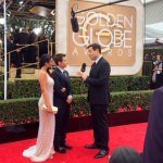 Entourage Kevin Connolly, Emmanuelle Chriqui, Carson Daly on Red Carpet Golden Globes filming