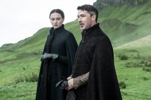 Game Of Thrones Season 5 Sophie Turner as Sansa Stark and Aidan Gillen as Littlefinger