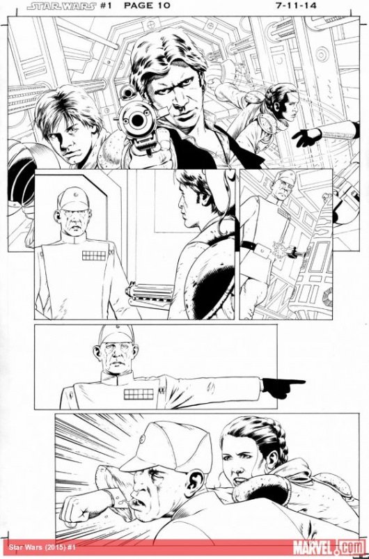 Star Wars #1 John Cassaday sketchbook 02 inks (2015) Marvel Comics