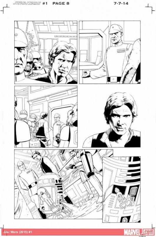 Star Wars #1 John Cassaday sketchbook 03 inks (2015) Marvel Comics