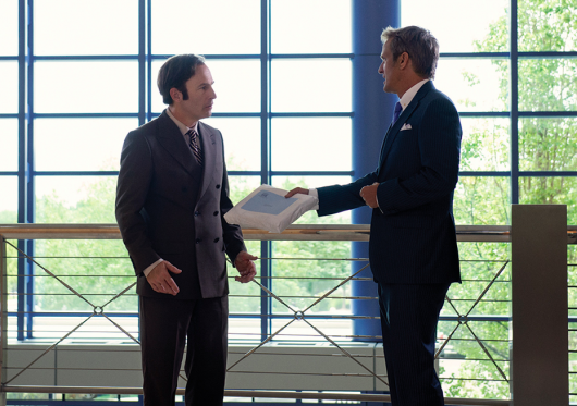Better Call Saul Jimmy McGill (Bob Odenkirk) and Howard Hamlin (Patrick Fabian) in Episode 101