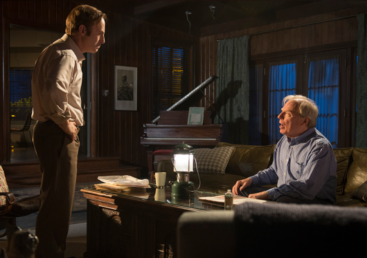 Better Call Saul Jimmy McGill (Bob Odenkirk) and Chuck McGill (Michael McKean) in Episode 101