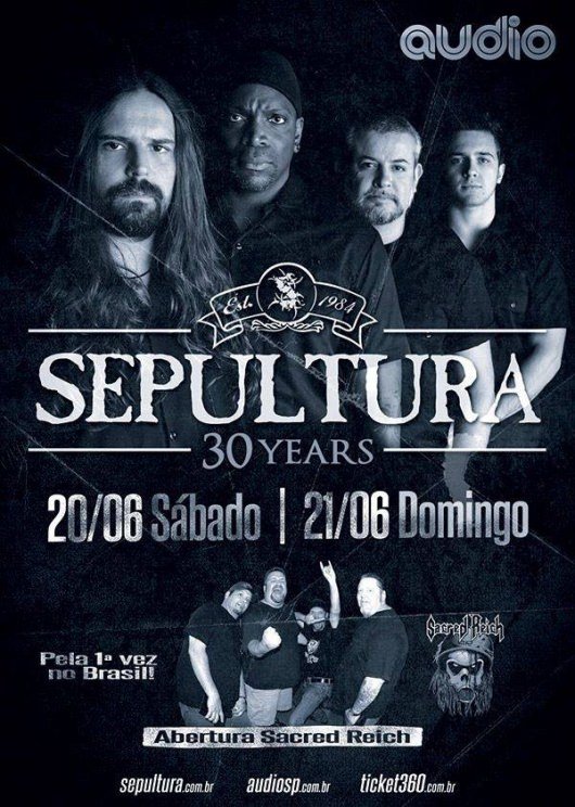 Sacred Reich Sepultura concert flyer June 2015