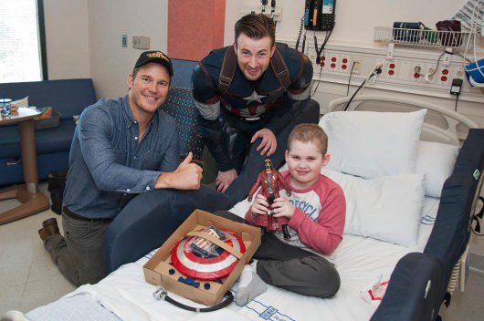 Chris Pratt and Chris Evans Captain America Seattle Children's Hospital