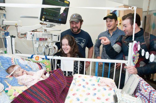 Chris Pratt and Chris Evans Captain America Seattle Children's Hospital