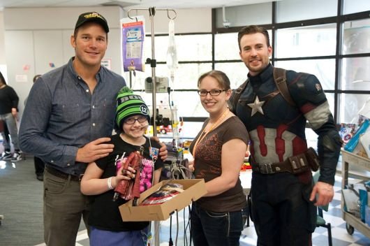 Chris Pratt and Chris Evans Captain America Seattle Children's Hospital