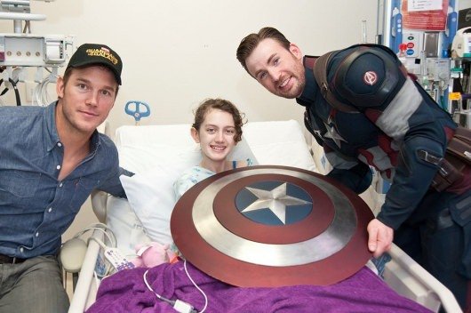 Chris Pratt and Chris Evans Captain America Seattle Children's Hospital