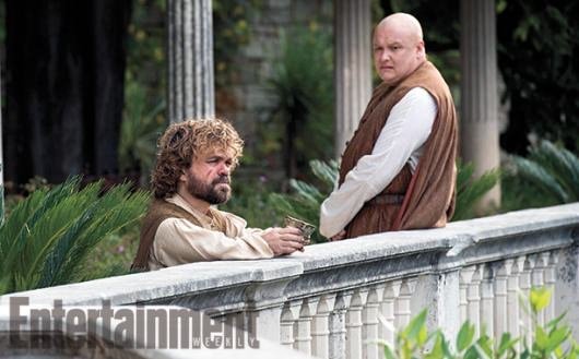 Game Of Thrones Season 5 Tyrion (Peter Dinklage) discusses his future with Varys (Conleth Hill) in Pentos