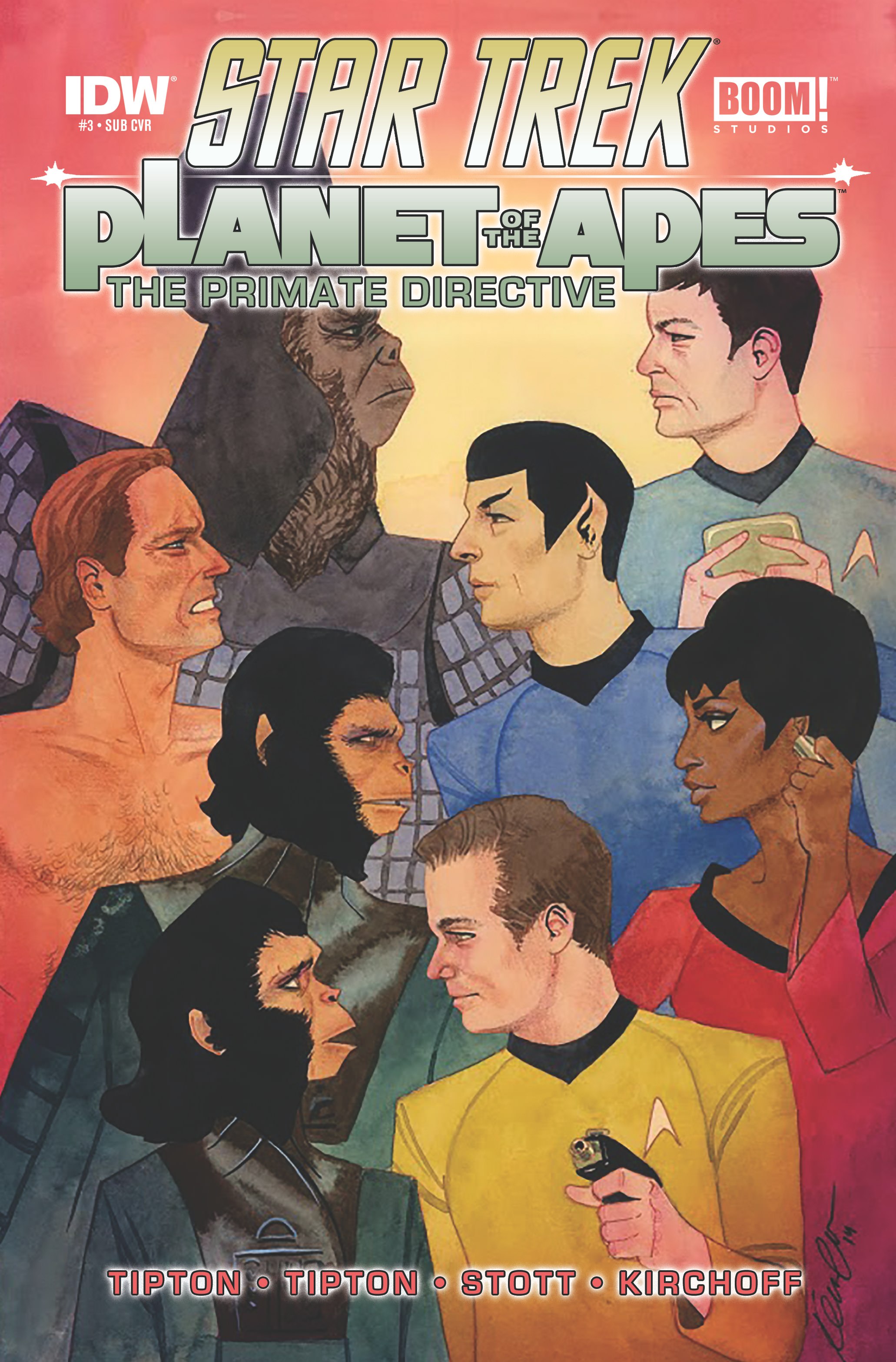 Star Trek/Planet of the Apes #3 cover by Kevin Wada