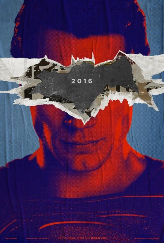 Batman v Superman Superman Character Poster With Batman Logo