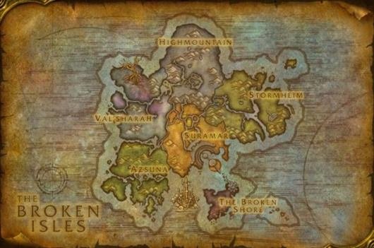 World of Warcraft: Legion Broken Isles Map