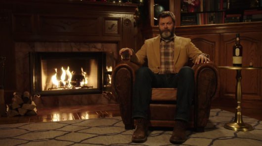 Nick Offerman Sipping Whisky