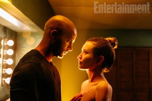 American Gods Emily Browning as Laura Moon and Ricky Whittle as Shadow Moon on Starz