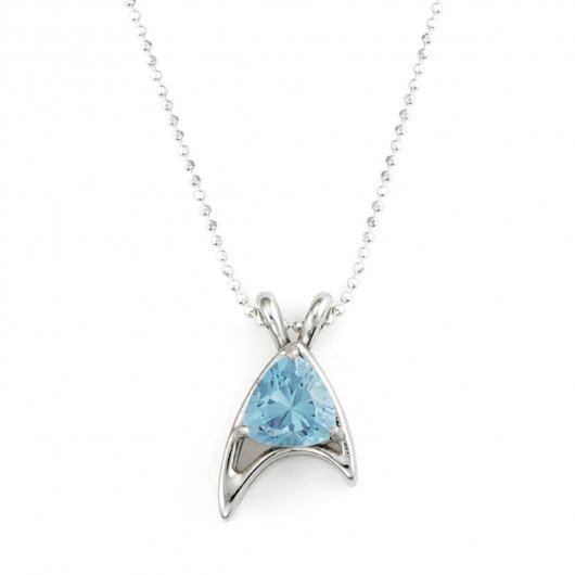 Star Trek Trillion Necklace Blue Topaz