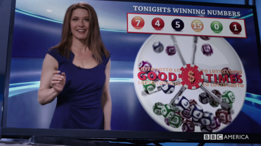 Dirk Gently winning lotto host