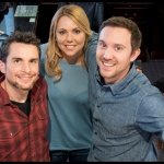 Second Nature director Michael Cross with stars Collette Wolfe and Sam Huntington