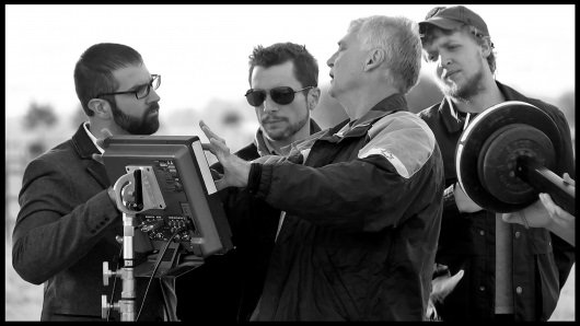 Second Nature director Michael Cross on set with crew