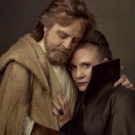 Mark Hamill as Luke Skywalker and Carrie Fisher as Leia Organa for Star Wars: The Last Jedi Vanity Fair Shoot