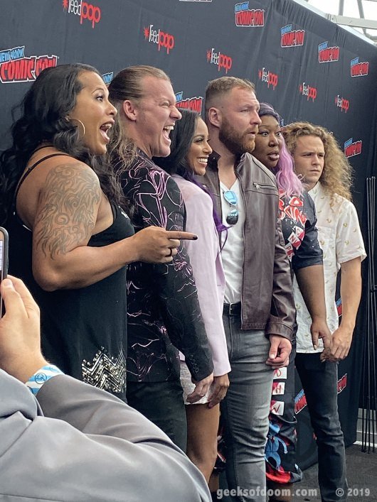Nyla Rose, Chris Jericho, Brandi Rhodes, Jon Moxley, Kia Stevens, and Jack Perry