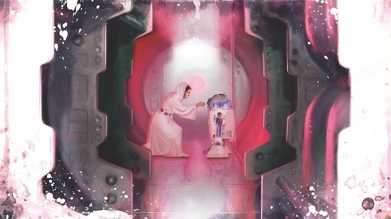 Star Wars Samsung Artwork Princess Leia and R2-D2 Star Wars Samsung Artwork Princess Leia and R2-D2