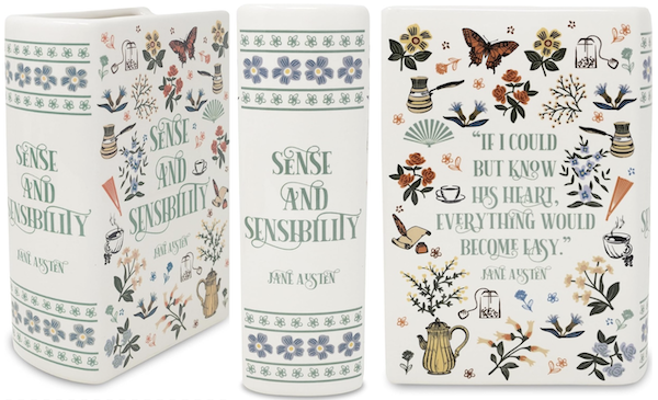 Sense and Sensibility book ceramic vase from Steel Mill and Co Sense and Sensibility book ceramic vase from Steel Mill and Co