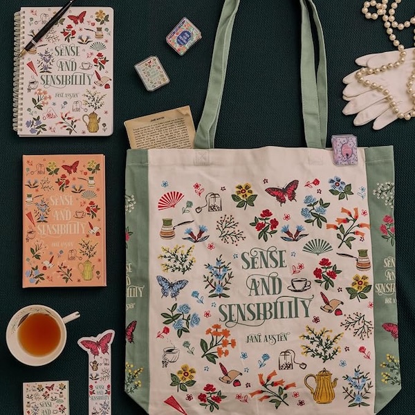 Sense and Sensibility Canvas Tote Bag from Steel Mill and Co Sense and Sensibility Canvas Tote Bag from Steel Mill and Co